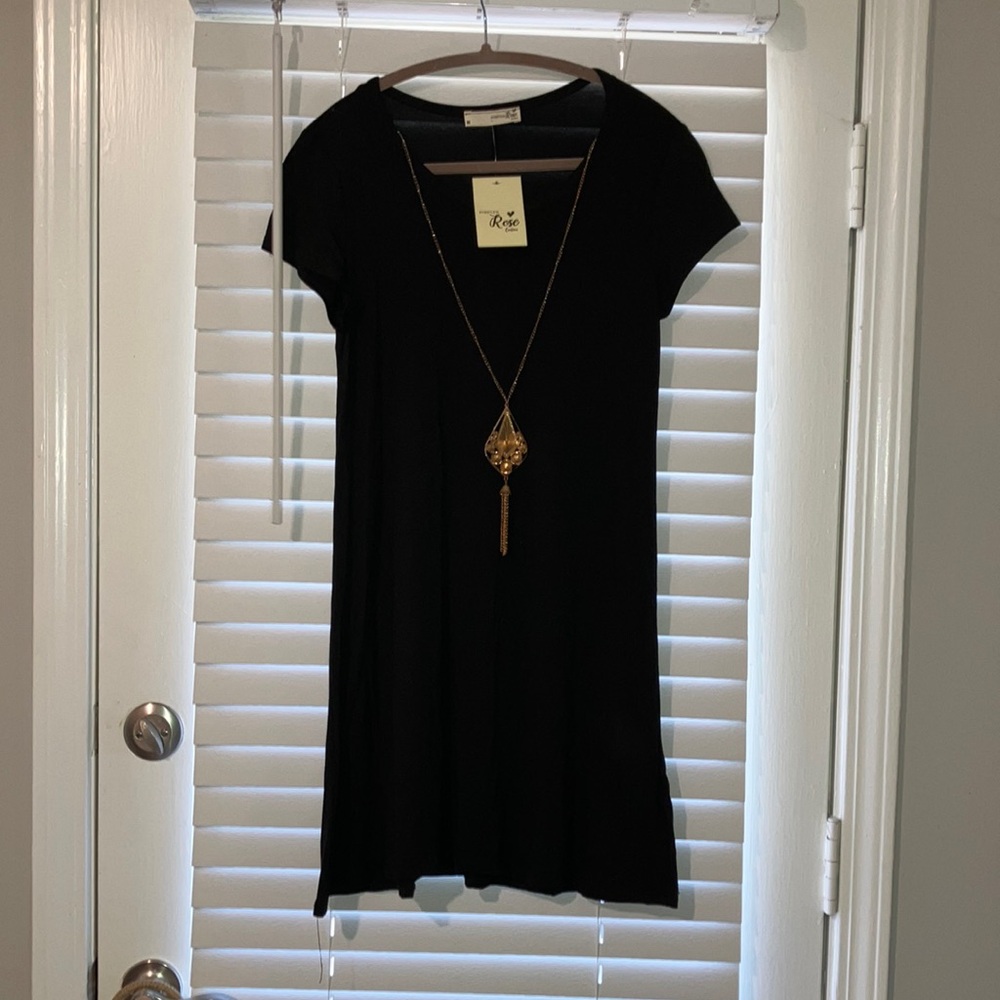 A-line Dress with Gold Necklace